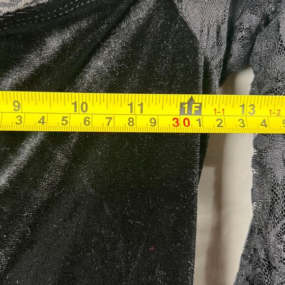 Shein Gothic  Contrast Lace Split Sleeve Cold Shoulder Mesh Dress Size S - Picture 8 of 8